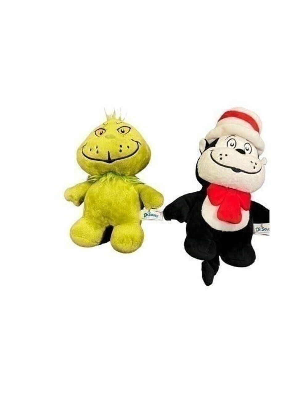 Dr. Seuss Grinch and Cat In The Hat Dood Plushies Bundle